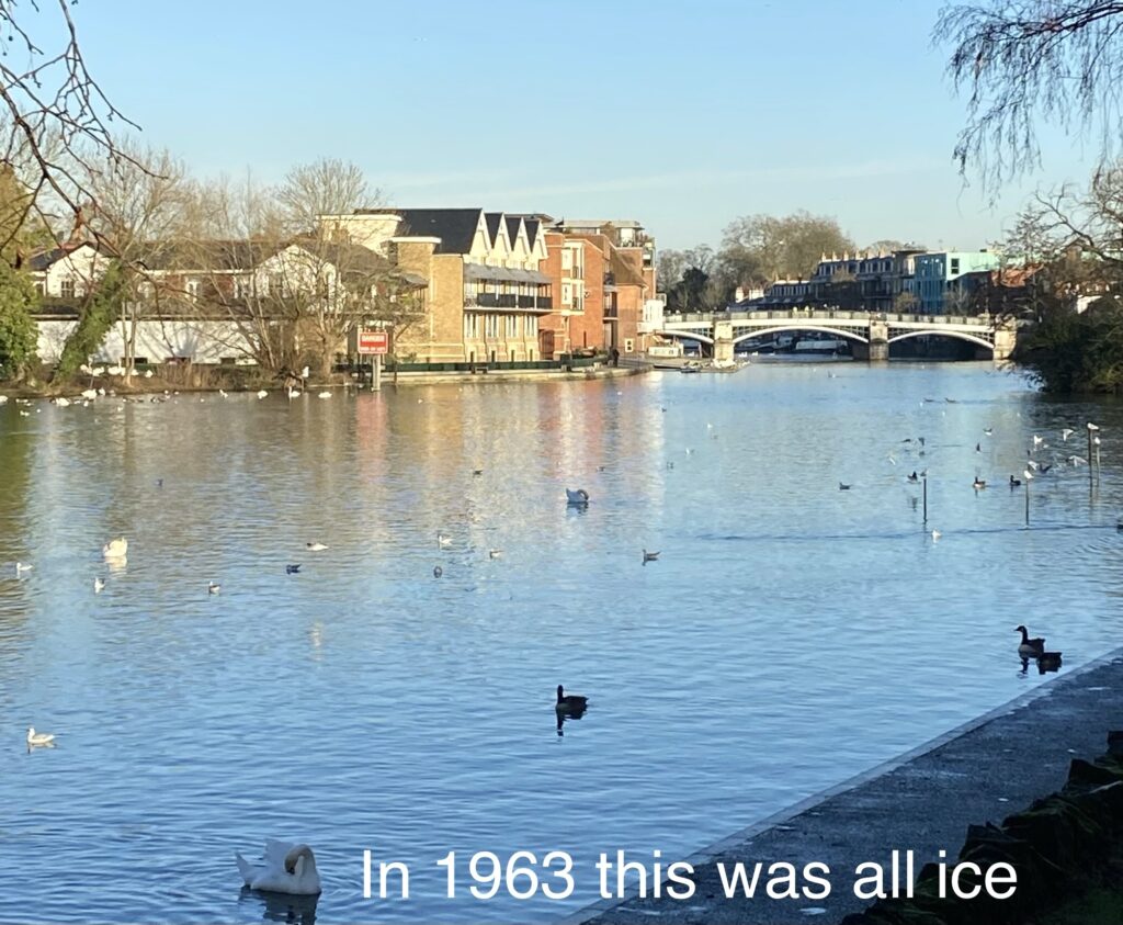 View over the Thames towards Eton - in 1963 this stretch of water was all just ice